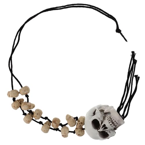 OUNONA Halloween Skelett Halskette aus Hochwertigem Resin Leichtes Langlebiges Design mit Gruseligem Schädel Anhänger für Kostüm Party und Alltag Einzigartiges Schmuckaccessoire für von OUNONA