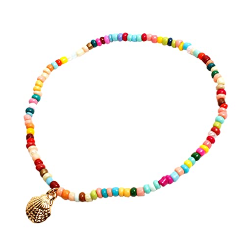 OUNONA Handgefertigte Bunte Strand Fußkette mit Anhänger Verstellbar Leicht und Langlebig Modisches Damen Boho Fußkettchen für Urlaub und Sommerurlaub von OUNONA