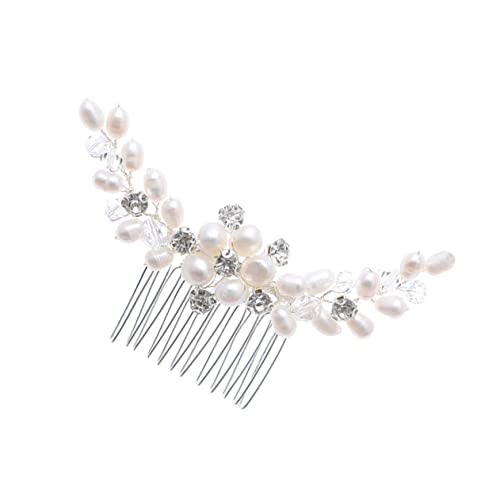 OUNONA Handgefertigter Perlen Haarkamm Brautschmuck mit Strasssteinen Eleganter Haarschmuck für Hochzeit Braut und Brautjungfern Zubehör von OUNONA