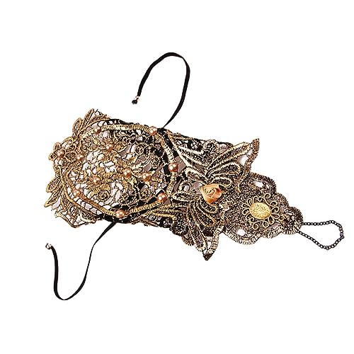 OUNONA Handschuhkette mit Ring für Damen Klassisches Armband mit Retro Design für Partys Hochzeiten und Besondere Anlässe mit Ansprechender Perlenverzierung von OUNONA