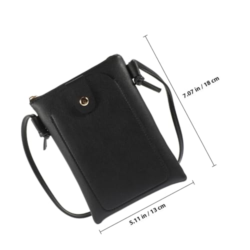 OUNONA Handytasche Umhängetasche Damen Mini Crossbody Bag Schultertasche für Smartphone Karten und Geldbörse Praktische Kleine Umhängehülle in Schwarz Langlebiges Material Modisch von OUNONA