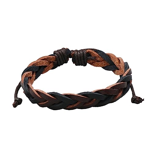 OUNONA Herren Armband Geflochtenem Verstellbares Vintage Handgefertigtes Armband für Männer Perfektes für Väter Freunde und Besondere Anlässe von OUNONA