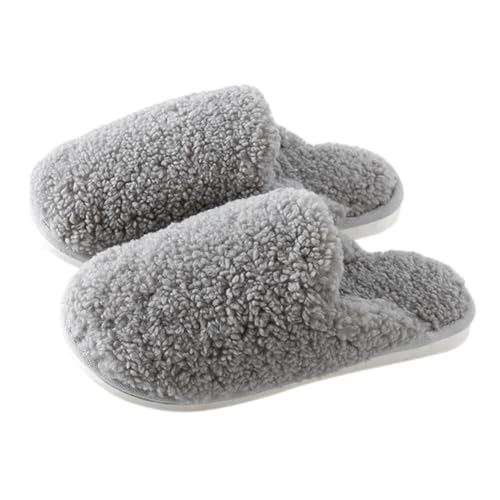 OUNONA Herren Hausschuhe Warm Gefüttert Atmungsaktiv Plüsch Schuhe Rutschfest Strapazierfähig Für Winter Zuhause von OUNONA
