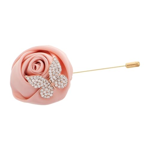 OUNONA Herren Hochzeitsanstecker mit Rosen und Ansteckblume mit Strass für Passend für Anzüge bei Hochzeiten und Festlichen Anlässen von OUNONA