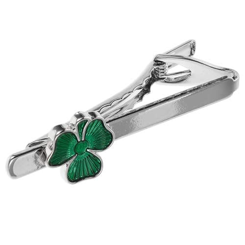 OUNONA Krawattenklammern Aus Metall Mit Kleeblatt-design Krawattennadel Für Männer Hemdklammern Zum Binden Von Krawatten Accessoires Für Anzüge Und Formelle Anlässe von OUNONA