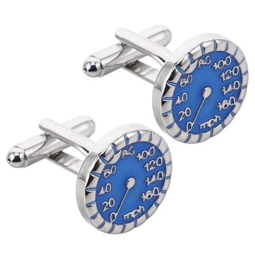 OUNONA Herren Manschettenknöpfe Speedometer Design Robustem Metall Blaue Autotacho Manschettenknöpfe für Hochzeit Business Anlässe und Formelle Outfits von OUNONA