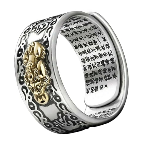 OUNONA Herrenring Verstellbar Legierung mit Dekorativem Design Vintage Finger Schmuck Glücksbringer für Stilvoller Alltagsschmuck von OUNONA