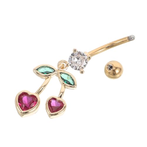 OUNONA Herz Bauchnabelpiercing Edelstahl Nabelring Süßes Design Hautfreundlich Vielseitiger Körperschmuck für Damen und Modische Akzente von OUNONA