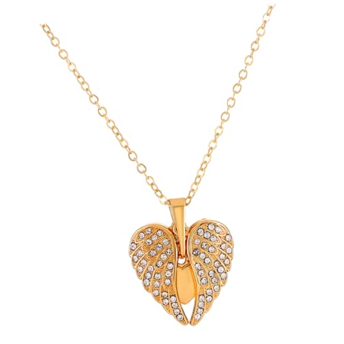 OUNONA Herzanhänger Halskette Damen Angel Wing Anhänger Leichte Schlüsselbein Kette Schmuck Muttertag Valentinstag von OUNONA