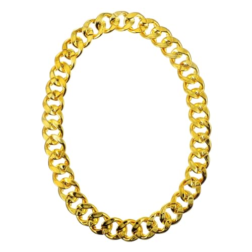OUNONA Hip Hop Halskette Extravaganter Nacken Schmuck für Partys Nachtclubs Goldfarbene Kette Stilvolle Nackenverzierung für Rapper Modeschmuck von OUNONA