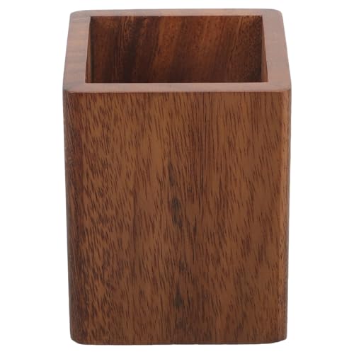 OUNONA Holz Stiftehalter Für Schreibtisch Make-up Pinselhalter Organizer Kosmetikhalter Mit Fächern Für Bleistifte Kugelschreiber Kosmetikutensilien Und Mehr Minimalistisches Design von OUNONA