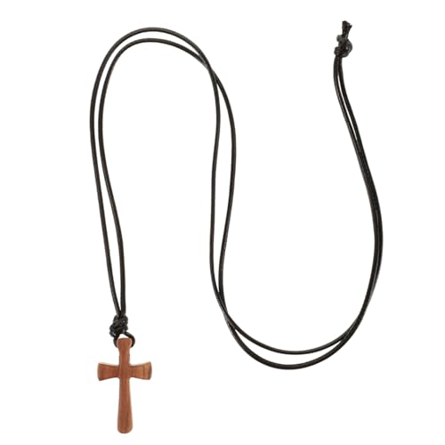 OUNONA Holzkreuz Halskette für Unisex Holzanhänger Minimalistisches Design für Männer Frauen Robuste Langlebige Kette für Auto oder Alltagsgebrauch von OUNONA
