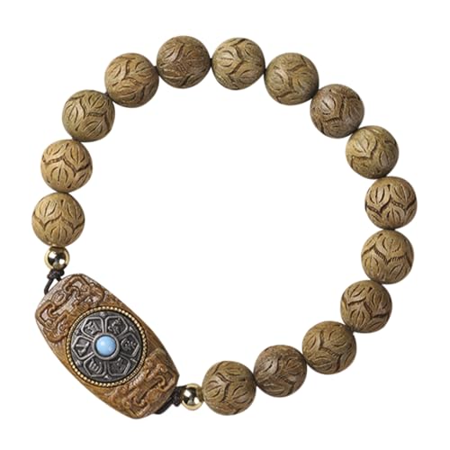 OUNONA Holzperlen Armband für Damen und Herren Stilvolles Unisex Design Handgefertigt Hochwertigem Sandelholz für Alltag und Besondere Anlässe Perfektes zu Geburtstagen und Feiertagen von OUNONA