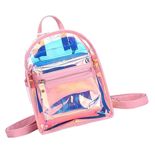 OUNONA Iridescent Rucksack Für Mädchen Transparente Mini-rucksacktasche Leichte Tragetasche Aus Klarem Kunststoff Für Stadionveranstaltungen Modische Mehrzweck-Handtasche von OUNONA
