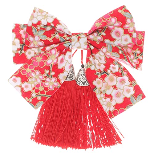 OUNONA Japanische Haarklammer Damen Schleife mit Quaste Leichtes Traditionelles Haarschmuck Accessoire für Kimono Festlicher Bow Hair Clip für Eleganten Look und Sicheren von OUNONA