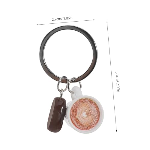 OUNONA Kaffeebohnen Schlüsselanhänger aus Robustem Zinklegierung und Harz Modisches Anhänger Design mit Kaffee Latte Art Kompakt und Leicht für Tasche Rucksack Geldbörse für von OUNONA