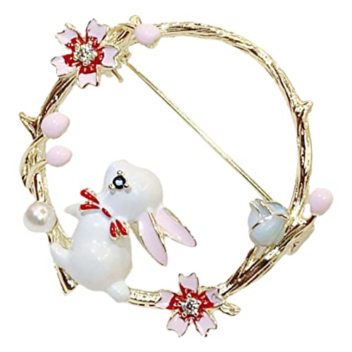 OUNONA Kaninchen Brosche Metall Japanischer Stil Cartoon Anstecknadel Dekoratives Kleidungszubehör für Frauen Pullover Clip von OUNONA