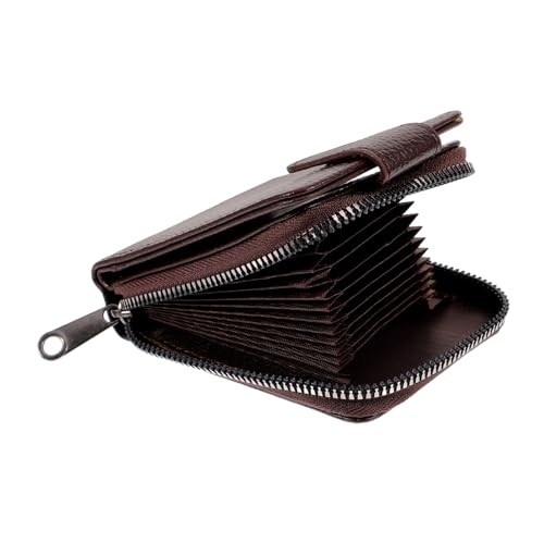 OUNONA Kartenetui PU Kreditkartenhalter Kompakt Leicht mit Großem Fassungsvermögen Multifunktional für Herren und Damen Reise Alltagsgebrauch Braun von OUNONA