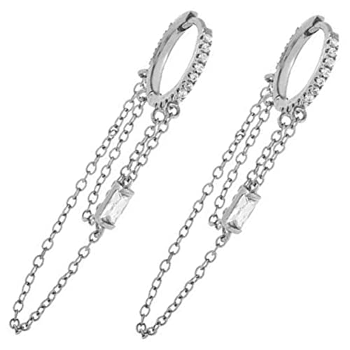 OUNONA Kette Ohrringe Damen Elegant mit Quasten Design Verarbeitung Tragbar Modischer Schmuck für Hochzeit Geburtstag Vielseitige Ohrdekoration Silberfarben von OUNONA