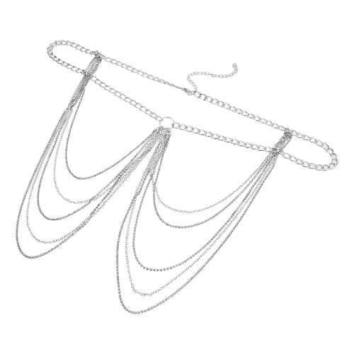 OUNONA Klassischer Damen Waist Chain Gürtel Metall Verstellbare mit Strass Verzierte Körperkette für Frauen für Partys und Besondere Anlässe Leicht und Komfortabel von OUNONA