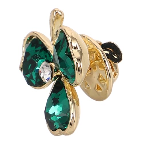 OUNONA Kleeblatt-Brosche Shamrock -Schmuck St. Patricks Day-Pins Vintage-Pins Pulloverstifte Feiertagsstifte St. Patricks Day-Schaltflächen Legierung Dark Green von OUNONA