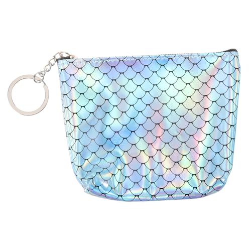 OUNONA Kleine Damen Geldbörse mit Fischschuppen Muster PU Stilvolle Reißverschluss Clutch für Karten Münzen für Studenten Büroangestellte Kreative Praktische von OUNONA