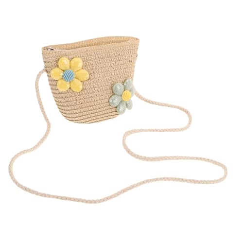 OUNONA Handgewebte Strohtasche Für Junge Mädchen Kleine Umhängetasche Crossbody-Tasche Aus Stroh Als Schulter Oder Umhängetasche Für Mädchen Und Jungen Leicht Und Praktisch Tragbar von OUNONA