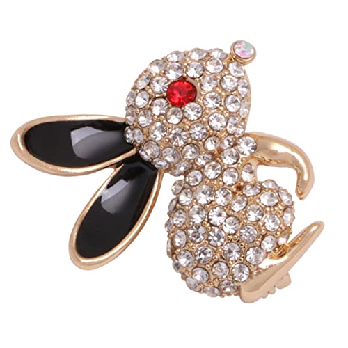OUNONA Kleine Niedliche Kaninchen Brosche Legierung mit Strass Vielseitiges Kleidungszubehör für Damen Anstecknadel für Hochzeiten Partys und Alltag von OUNONA