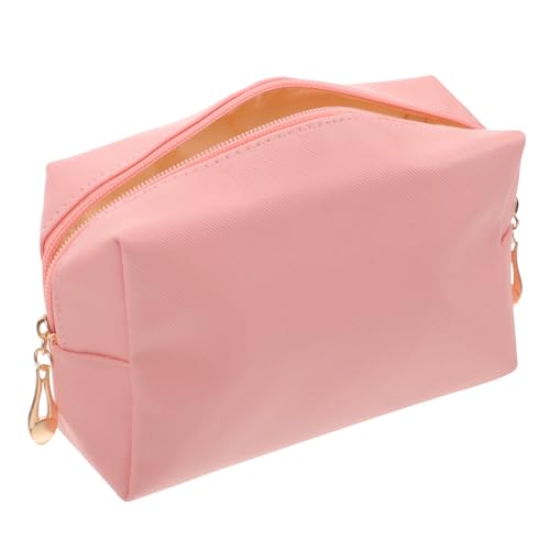 OUNONA Kleine Wasserabweisende Kosmetiktasche Damen mit Mehreren Fächern Tragbare Makeup Tasche für Reisen Vielseitiger Organizer für Make up und Beauty Essentials in Zartem Rosaton von OUNONA