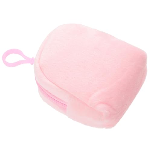 OUNONA Kleiner Plüsch Geldbeutel Mädchen Tasche mit Schlüsselanhänger Tragbares Täschchen für Münzen und Kleinteile Weiches Material Süßes Design für Unterwegs von OUNONA