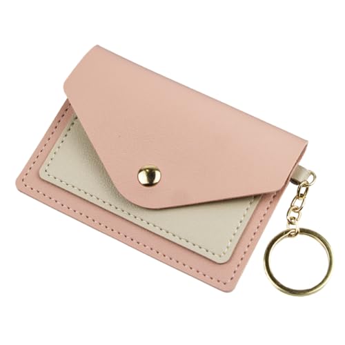 OUNONA Kleines Portemonnaie Damen Tragbarer Kartenhalter Mit Schlüsselanhänger Eleganter Kartenetui Candy Farben Für Reisen Praktische Geldbörse von OUNONA