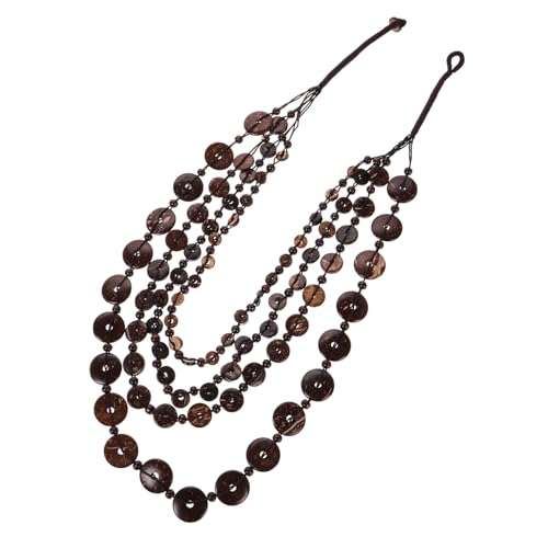 OUNONA Böhmische Halskette Aus Kokosnussschalen Perlen Für Damen Lange Handgefertigte Holzperlenhalskette Vintage-inspirierter Schmuck Für Vielseitige Anlässe Geschenk von OUNONA