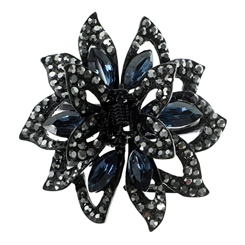 OUNONA Haarklammer mit Strasssteinen Dekorative Blumen Haarspange für Damen Robust und Schmerzfrei für Hochzeiten und Partys Haarklammern für Dünnes und Dickes Haar von OUNONA