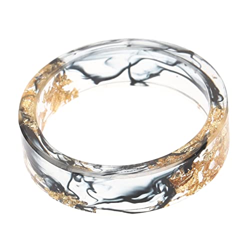 OUNONA Ästhetischer Harzring Damen Stapelbarer Klobiger Ring Handgefertigter Fingerring Transparente Blütenringe Trendiger Schmuck für Frauen von OUNONA