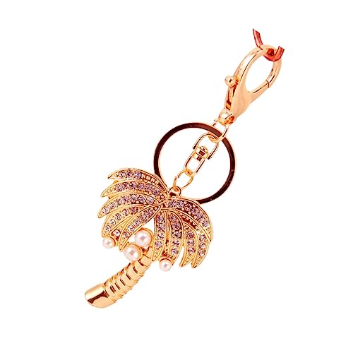 OUNONA Kreativer Perlen Crystal Schlüsselanhänger mit Kokosnussbaum Design Glitzernde Metall Tasche Anhänger für Frauen als für Besondere Anlässe von OUNONA