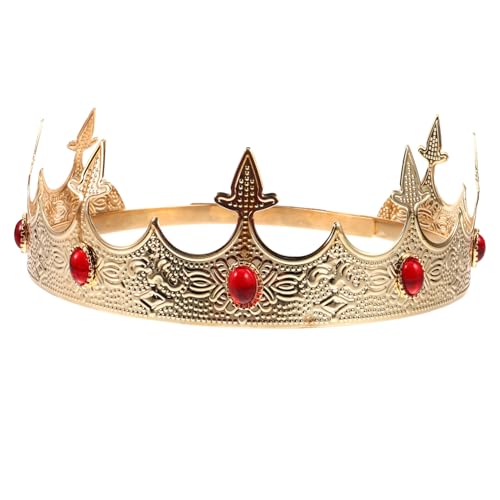 OUNONA Krone Cosplay Krone mit Strassdekoration Vintage Party Kopfschmuck für Männer für Halloween Geburtstagsfeiern und Bühnenauftritte von OUNONA