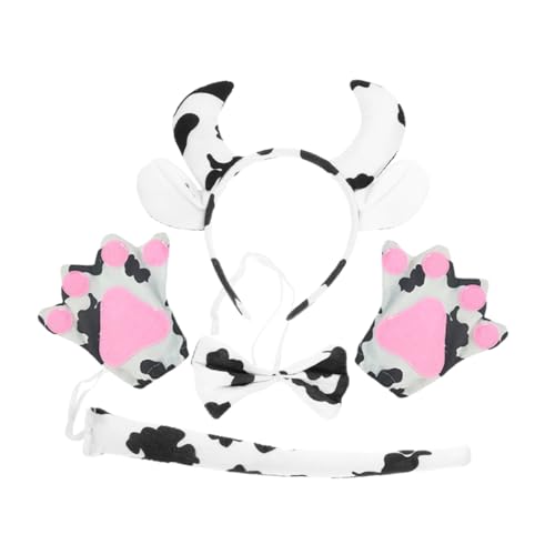 OUNONA Kuhkostüm mit Weichem Stoff Stirnband und Fliege Bequeme Tierkostüm Requisiten für Cosplay Bühnenauftritte und Faschingsparty Vielseitig Einsetzbar und Langlebig von OUNONA
