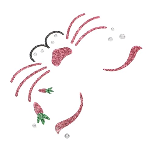OUNONA Kunst Osterhase Gesichtsaufkleber Süßer Häschen Dekoration Glitzernd Und Funkelnd Für Party Und Fest Temporärer Hase Aufkleber Juwelen Design von OUNONA