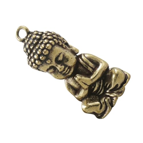 OUNONA Kupfer Buddha Schlüsselanhänger Vintage Anhänger Auspicious Figur DIY Schmuck Zubehör für Taschen und Schlüssel Langlebiger Kupferanhänger mit Lebensechter Buddha Statue von OUNONA