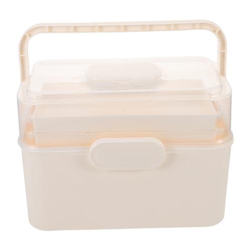 OUNONA Lagige Faltbare Aufbewahrungsbox mit Henkel Halbdurchsichtig Große Kapazität Multifunktional für Medizin Kosmetik Nagelkunst und Bastelbedarf Tragbar für Reisen und Zuhause von OUNONA