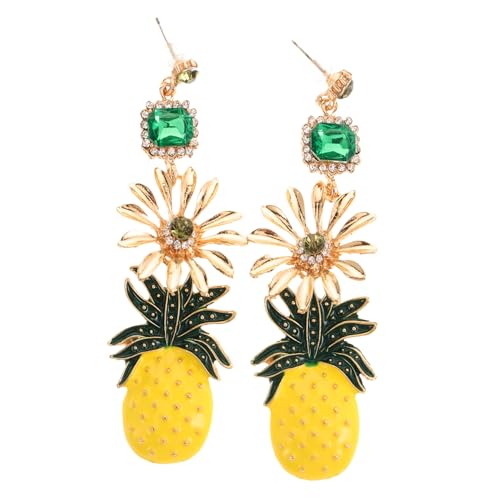 OUNONA Lange Legierung Ananas Ohrstecker mit Quaste Dangle Ohrringe Damen Leicht und Langlebig Modisches Schmuckaccessoire für Frauen und Mädchen von OUNONA