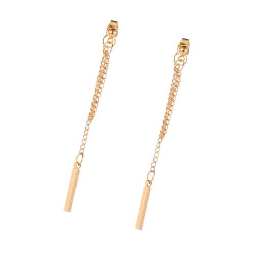 OUNONA Lange Quasten Ohrringe Damen Ohrhänger Minimalistisch Vergoldet Modischer Ohrschmuck Vielseitig für Party Alltag und Besondere Anlässe von OUNONA