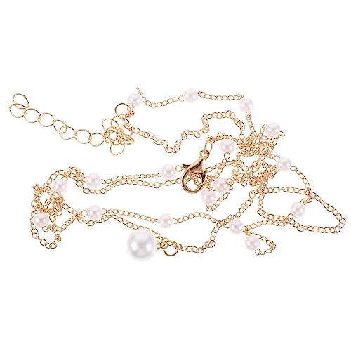 OUNONA Layered Perlenkette für Damen Minimalistische Doppellagige Halskette mit Anhänger Gold Schmuck für Jede Gelegenheit für Partys und Alltag von OUNONA