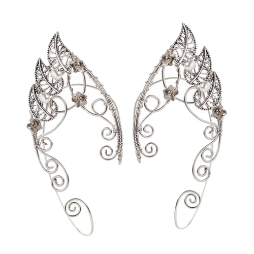 OUNONA Leaf Design Ear Clip Earrings für Damen Ohrschmuck Verstellbare Ohrclips Piercing Ohrmanschetten für Alltag und Festtage von OUNONA
