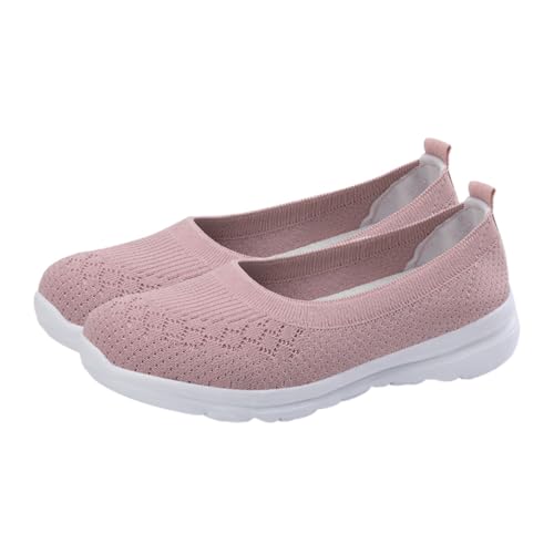 OUNONA Leichte Damen Sportschuhe Mesh Atmungsaktiv Stabiler Fersenschutz Bequeme Fitness Laufschuhe Rosa von OUNONA