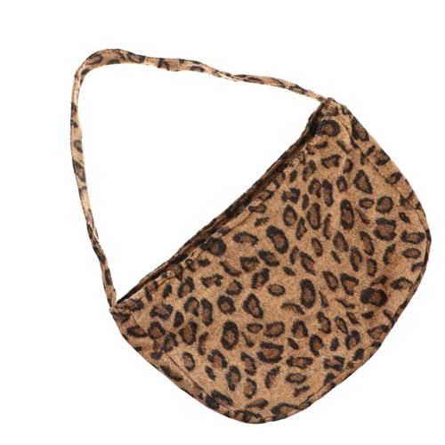 OUNONA Leopardenmuster Schultertasche Damen Armpittasche Vintage Retro Stil Handtasche für Alltag Party Shopping Modische Umhängetasche mit Praktischem Design und Vielseitiger Verwendung von OUNONA