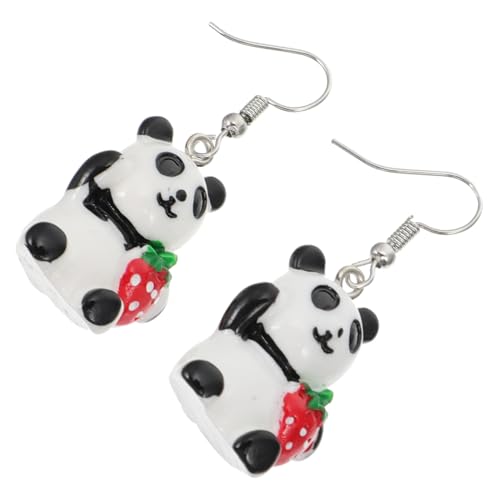 OUNONA Lovely Panda Ohrstecker Damen Resin Ohrschmuck Handgefertigt Tiermotiv Kleine Leichte Flexible Statement Ohrringe für Alltag und Besondere Anlässe von OUNONA