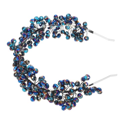 OUNONA Luxuriöser Brautschmuck Haarschmuck für Bräute Handgefertigtes Kristallperlen Stirnband mit Geflochtenem Netzdesign Eleganter Vielseitiger Hochzeit Haarreif für Brautfrisuren und von OUNONA