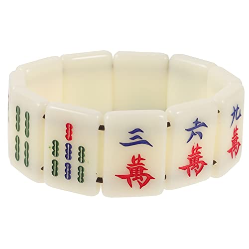 OUNONA Kreatives Mahjong Armband für Paare Dehnbar Handgelenkdekoration in Schwarz Elastisches Armband für Männer und Frauen Valentinstagsgeschenk von OUNONA
