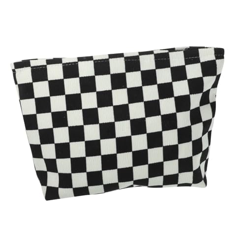 OUNONA Makeup Tasche für Damen Checkered Handytasche mit Reißverschluss Tragbar für und Toilettenartikel für Reisen und Täglichen Gebrauch von OUNONA